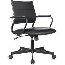 БЮРОКРАТ Кресло CH Balance-Low PU, экокожа, до 150кг, топ-ган, фиксированные подлокотники, черный