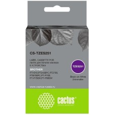 CACTUS Картридж ленточный CS-TZES251 TZe-S251 черный на белом 24x8 для Brother 1010/1280/1280VP/2700VP