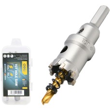 DELI Коронка по металлу твердосплавная с центрирующим сверлом DH-TCT024-E1 диаметр 24мм, шестигранный хвостовик