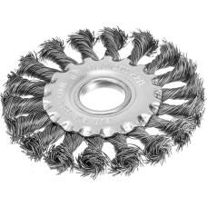 MATRIX Щетка для УШМ 100 мм, посадка 22.2 мм, плоская, крученая проволока 0.5 мм 74630