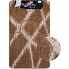 САНАКС - Коврик в ванную - КРОСС-ЛООП, двойной, КОРИЧНЕВЫЙ, клетка, 500х800, 500х400 мм,100% полиэстер 00855