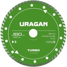 URAGAN TURBO 180 мм, диск алмазный отрезной сегментированный (36706-180)