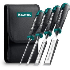 KRAFTOOL GRAND-4 набор стамесок-долот с двухкомпонентной рукояткой, 4 шт