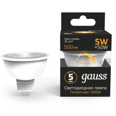 GAUSS Лампа светодиодная MR16 7Вт цок.:GU10 спот 220B св.свеч.бел.теп. (упак.:1шт) (101506105-D)
