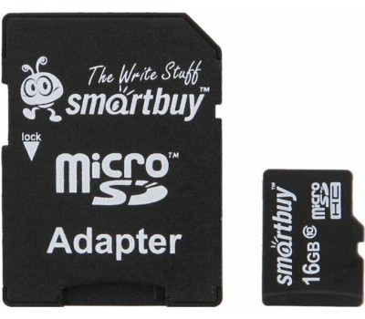 Карта памяти SMARTBUY (SB16GBSDCL10-01LE) MicroSDHC 16GB Class10 LE + адаптер