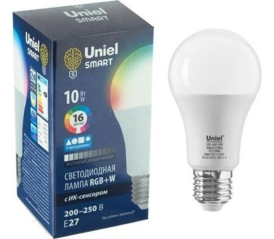 Лампа светодиодная UNIEL (UL-00006530) LED-A60-10W/RGB/E27