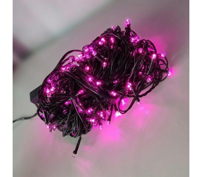 Гирлянда UNIEL (UL-00007310) ULD-S2000-200/DGA PINK IP20 Гирлянда светодиодная, 20м. 200 светодиодов. Розовый свет. Провод зеленый. ТМ Uniel