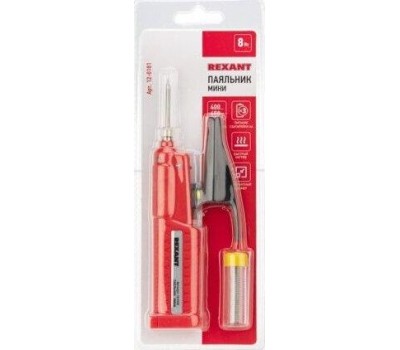 Паяльник REXANT (12-0181) ПАЯЛЬНИК МИНИ (ПИТАНИЕ 3 БАТАРЕЙКИ AA) 4.5V/8 ВТ (ZD-20D)
