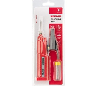 Паяльник REXANT (12-0181) ПАЯЛЬНИК МИНИ (ПИТАНИЕ 3 БАТАРЕЙКИ AA) 4.5V/8 ВТ (ZD-20D)