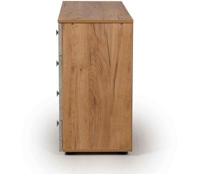 Комод БИТЕЛ ЛОФТ-4 Бетон/Дуб крафт золотой