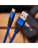 Дата-кабель REXANT (18-1163) Кабель REXANT USB-microUSB 1 м, плоский провод, синяя джинсовая оплетка