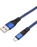 Дата-кабель REXANT (18-1163) Кабель REXANT USB-microUSB 1 м, плоский провод, синяя джинсовая оплетка