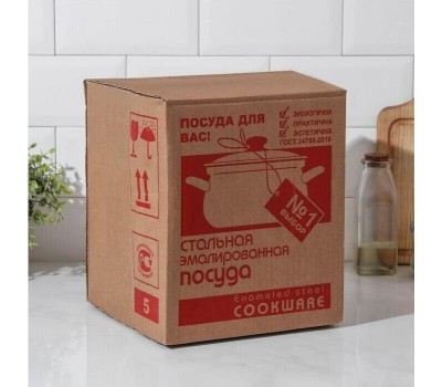 Набор посуды КМЗ Черный мрамор-1-Элит эмал. (3 предмета)