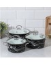 Набор посуды КМЗ Черный мрамор-1-Элит эмал. (3 предмета)