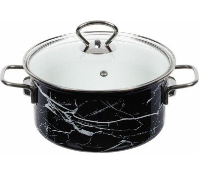 Набор посуды КМЗ Черный мрамор-1-Элит эмал. (3 предмета)