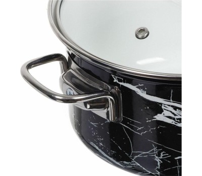 Набор посуды КМЗ Черный мрамор-1-Элит эмал. (3 предмета)