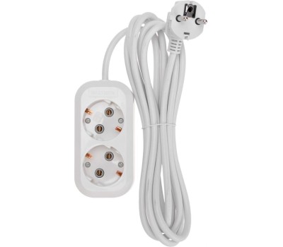 Удлинитель PROCONNECT (13-4203) 2 ГНЕЗДА, 3М, 3Х0,75 ММ2, С/З, БЕЛЫЙ
