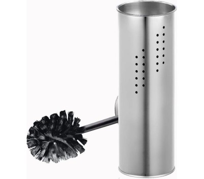 Аксессуары д/ванной комнаты UNISTOR KATE Гарнитур для туалета, изготовленный из нержавеющей стали с чёрной щёткой-ёршиком 210853