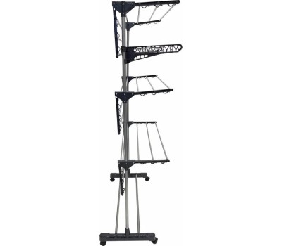 Сушилка UNISTOR WINGS для белья складная, на колёсиках, 3-х ярусная, с дополнительными держателями 211546