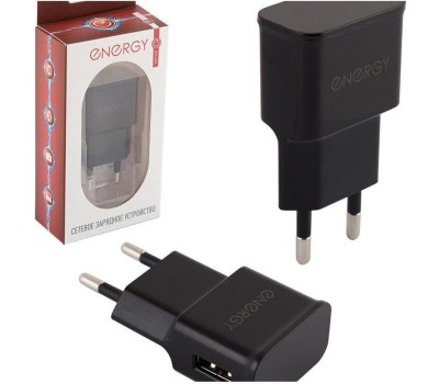 ENERGY Сетевое зарядное устройство ET-09, 1,0А, цвет - чёрный (006384)