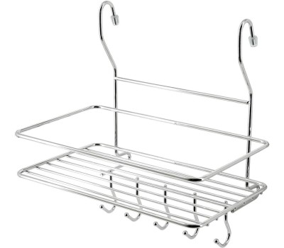 кцхонные аксессуары POMIDORO POMI D'ORO P280039 Railing Полка на рейлинг прямоугольная с крючками