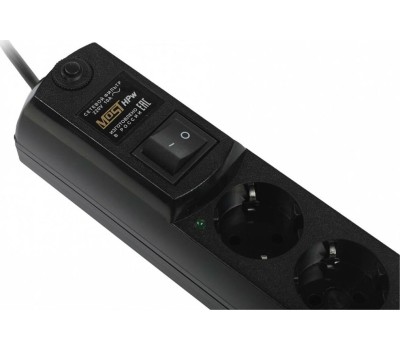 Сетевой фильтр MOST Сетевой фильтр HPw, 2м, черный [ hpw 2м чер]