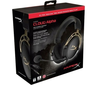 HYPERX Гарнитура игровая Cloud Alpha, для компьютера и игровых консолей, мониторные, проводные, красный / черный [4p5l1ab#uuf]