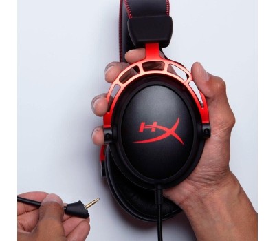 HYPERX Гарнитура игровая Cloud Alpha, для компьютера и игровых консолей, мониторные, проводные, красный / черный [4p5l1ab#uuf]