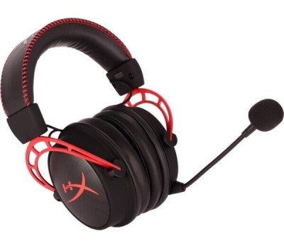 HYPERX Гарнитура игровая Cloud Alpha, для компьютера и игровых консолей, мониторные, проводные, красный / черный [4p5l1ab#uuf]