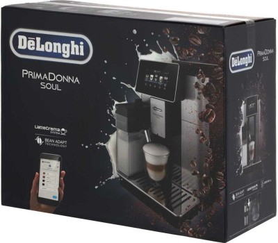 DELONGHI Кофемашина автоматическая Primadonna Soul ECAM610.74.MB, 19Бар, с автоматическим капучинатором, черный/серебристый