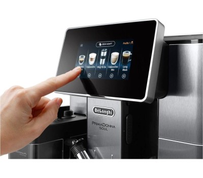 DELONGHI Кофемашина автоматическая Primadonna Soul ECAM610.74.MB, 19Бар, с автоматическим капучинатором, черный/серебристый