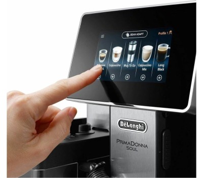 DELONGHI Кофемашина автоматическая Primadonna Soul ECAM610.74.MB, 19Бар, с автоматическим капучинатором, черный/серебристый