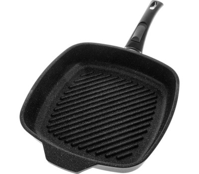 Сковорода НЕВА МЕТАЛЛ ПОСУДА Сковорода-гриль а/пр литая 28х28см съемн/руч Байкал ТМ НМП