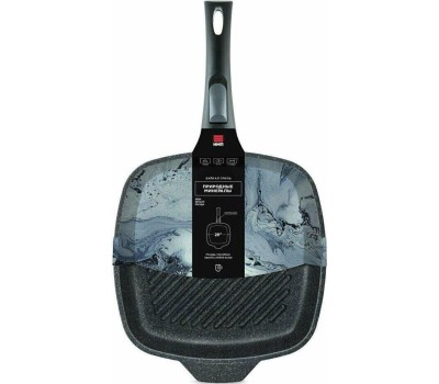 Сковорода НЕВА МЕТАЛЛ ПОСУДА Сковорода-гриль а/пр литая 28х28см съемн/руч Байкал ТМ НМП