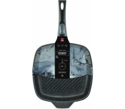 Сковорода НЕВА МЕТАЛЛ ПОСУДА Сковорода-гриль а/пр литая 28х28см съемн/руч Байкал ТМ НМП