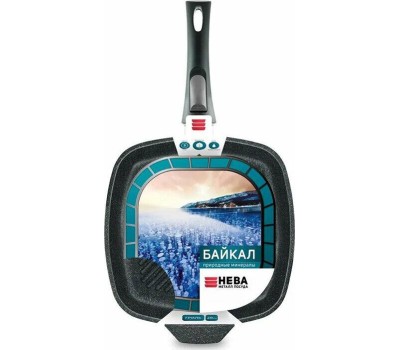 Сковорода НЕВА МЕТАЛЛ ПОСУДА Сковорода-гриль а/пр литая 28х28см съемн/руч Байкал ТМ НМП