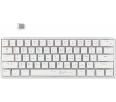 Клавиатура OKLICK Клавиатура K763W, беспроводная, USB, Bluetooth/Радиоканал, механическая, белый [1920562]
