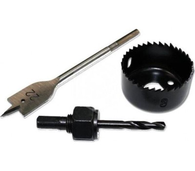 Набор сверл MATRIX Набор для установки врезных замков, 22 мм х 48 мм, перовое сверло, кольцевая пила 70493