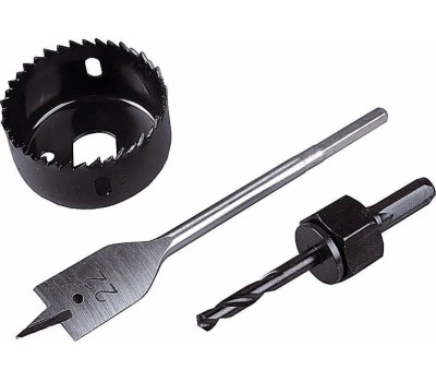 Набор сверл MATRIX Набор для установки врезных замков, 22 мм х 48 мм, перовое сверло, кольцевая пила 70493