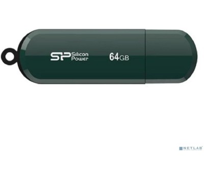 Флешка SILICON POWER Флешка USB LuxMini 320 64ГБ, USB2.0, зеленый [sp064gbuf2320v1n]