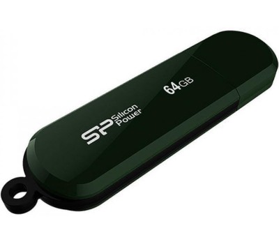 Флешка SILICON POWER Флешка USB LuxMini 320 64ГБ, USB2.0, зеленый [sp064gbuf2320v1n]