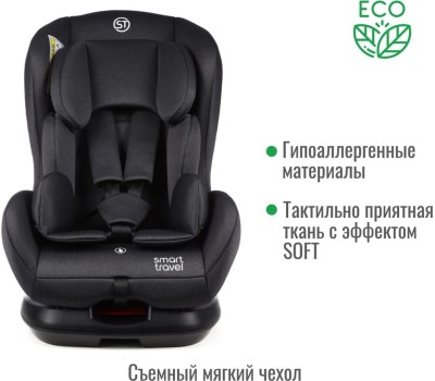 Детское автокресло SMART TRAVEL УУД Leader гр.0+/I, Dark grey