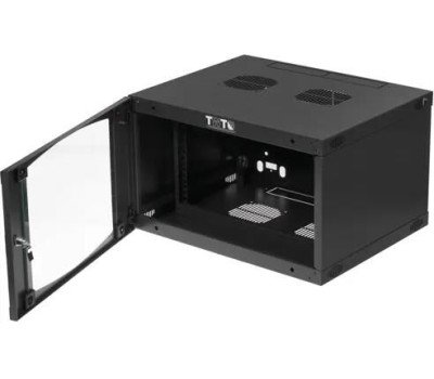 Электроника / Телекоммуникационные шкафы LANMASTER Шкаф коммутационный Next TWT-CBWNG-6U-6X4-BK настенный, стеклянная передняя дверь, 6U, 550x329x450 мм