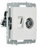 IEK Розетка комп/телев. Brite РТВ/РК12-БрКр BR-AK20-1-K01 2розет. концевая одинар. скрыт. штор. IP20 белый (упак.:1шт)