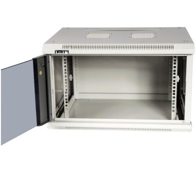 Электроника / Телекоммуникационные шкафы LANMASTER Шкаф коммутационный TWT-CBWPG-18U-6X6-GY настенный, стеклянная передняя дверь, 18U, 600x902x600 мм