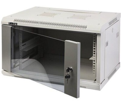 Электроника / Телекоммуникационные шкафы LANMASTER Шкаф коммутационный TWT-CBWPG-18U-6X6-GY настенный, стеклянная передняя дверь, 18U, 600x902x600 мм