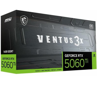 Видеокарта MSI Видеокарта PCIE16 RTX5060TI 16GB RTX 5060 Ti 16G VENTUS 3X OC