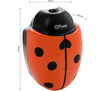 GFmark - Дозатор СЕНСОРНЫЙ, для жидкого МЫЛА , модель БОЖЬЯ КОРОВКА с окошком, пластик АБС, КРАСНЫЙ, с датчиком объёма жидкости и уровня заряда батарей, 1000 мл 725