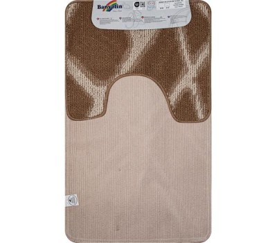 САНАКС - Коврик в ванную - КРОСС-ЛООП, двойной, КОРИЧНЕВЫЙ, клетка, 500х800, 500х400 мм,100% полиэстер 00855