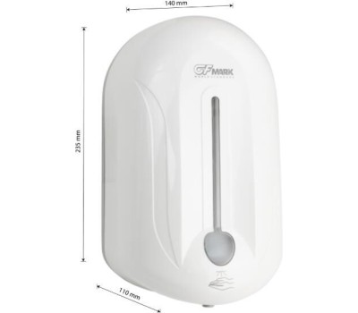 GFmark - Дозатор сенсорный для дезинфекции, пластик АБС, белый, с полоской, 1000 мл 717